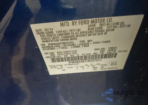 2014 Ford Flex Limited z USA, uszkodzony, nr VIN 2FMHK6D81EBD27055